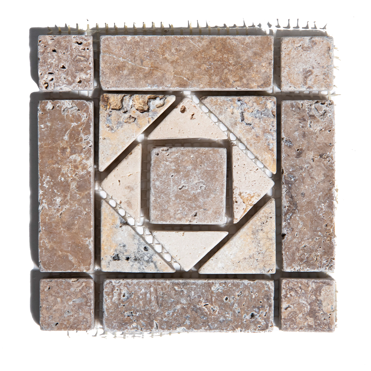 Bordura Mozaic Travertin Cod 597 12.5 x 12.5 x 1 cm