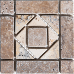 Bordura Mozaic Travertin Cod 597 12.5 x 12.5 x 1 cm