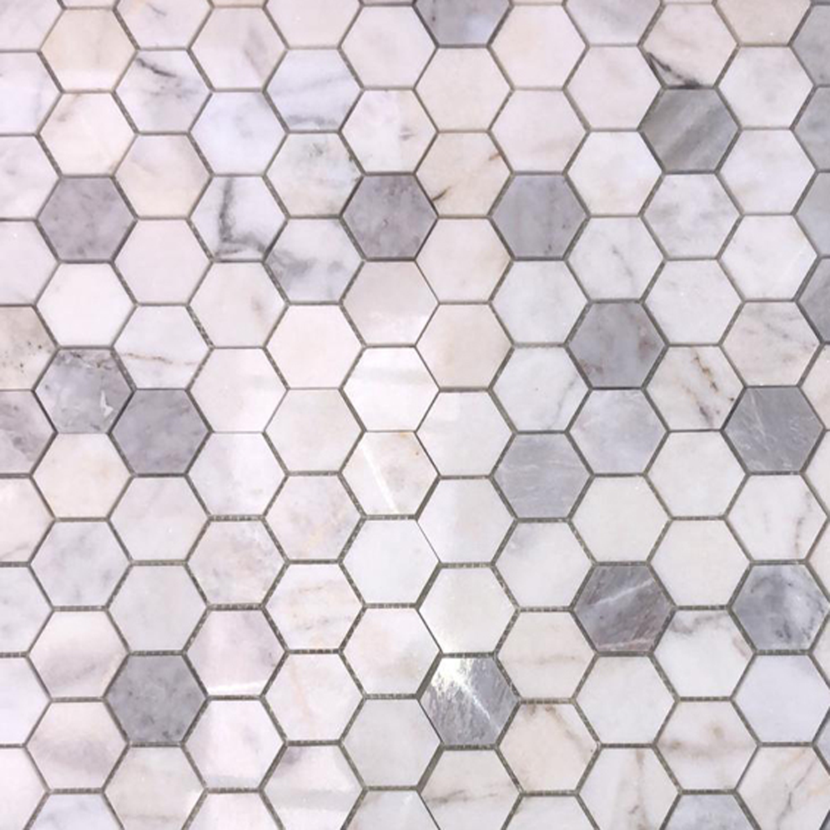 Mozaic Marmura White Hexagon Lustruit 4.8 x 1 cm