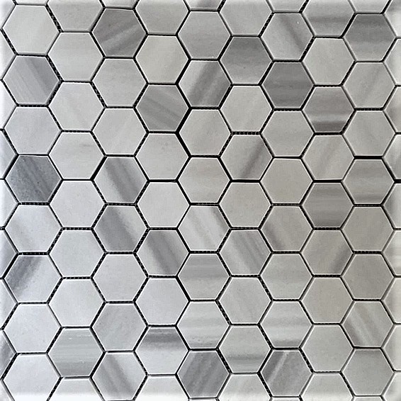 Mozaic Marmura Marmara Hexagon Lustruit 4.8 x 1 cm